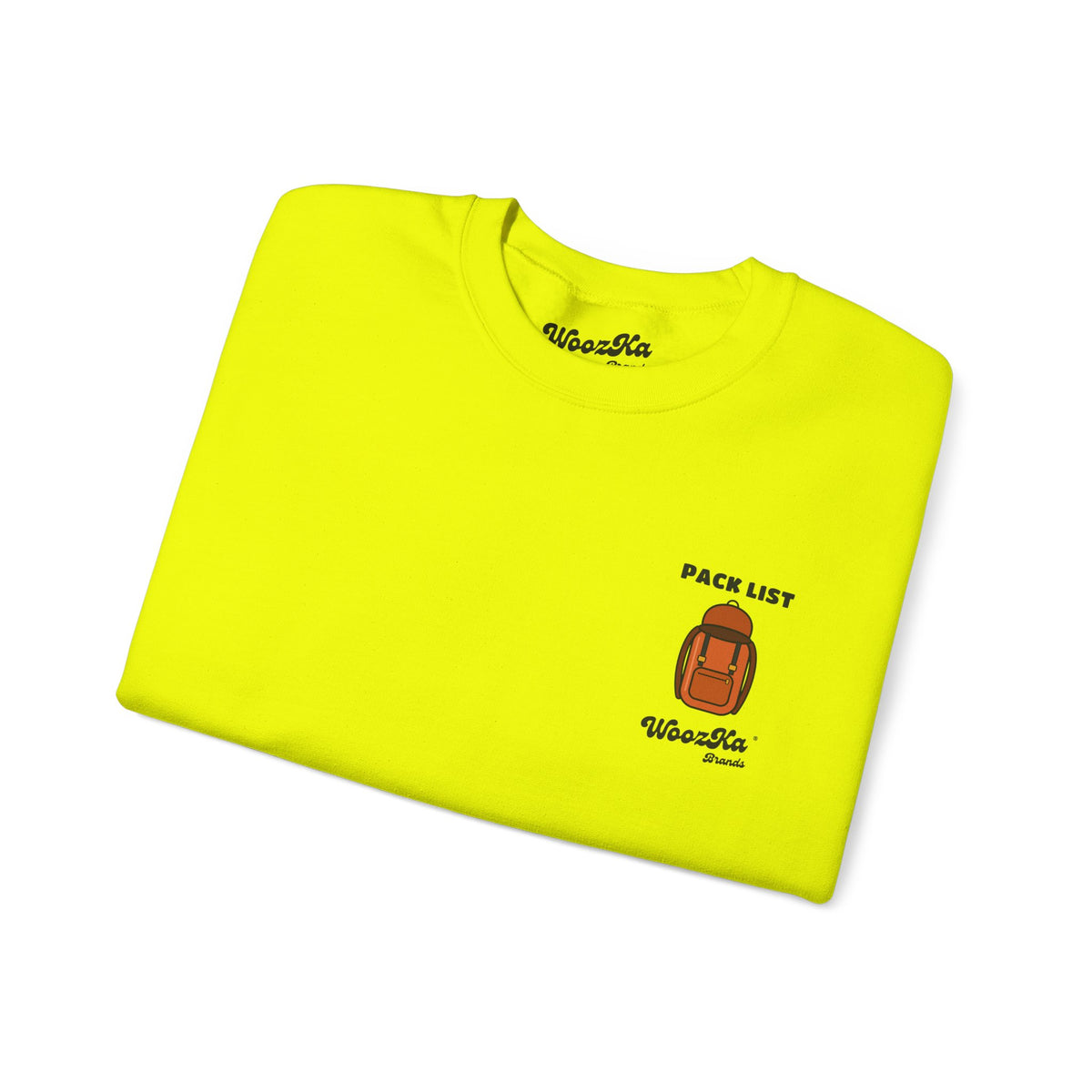 WoozKa Brands Hiking Sweatshirt, Backpacking Gear List Back Print