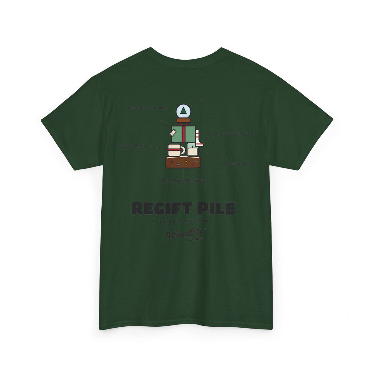 WoozKa Brands Funny Christmas T-Shirt, Regift Office Party Back Print