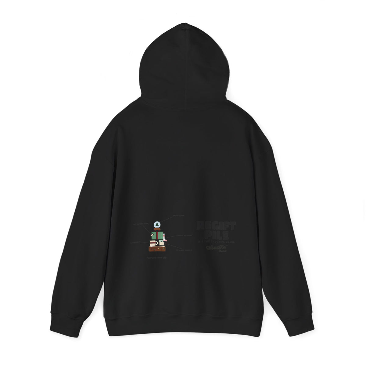 WoozKa Brands Funny Christmas Hoodie, Regift Office Party Wide Back Print