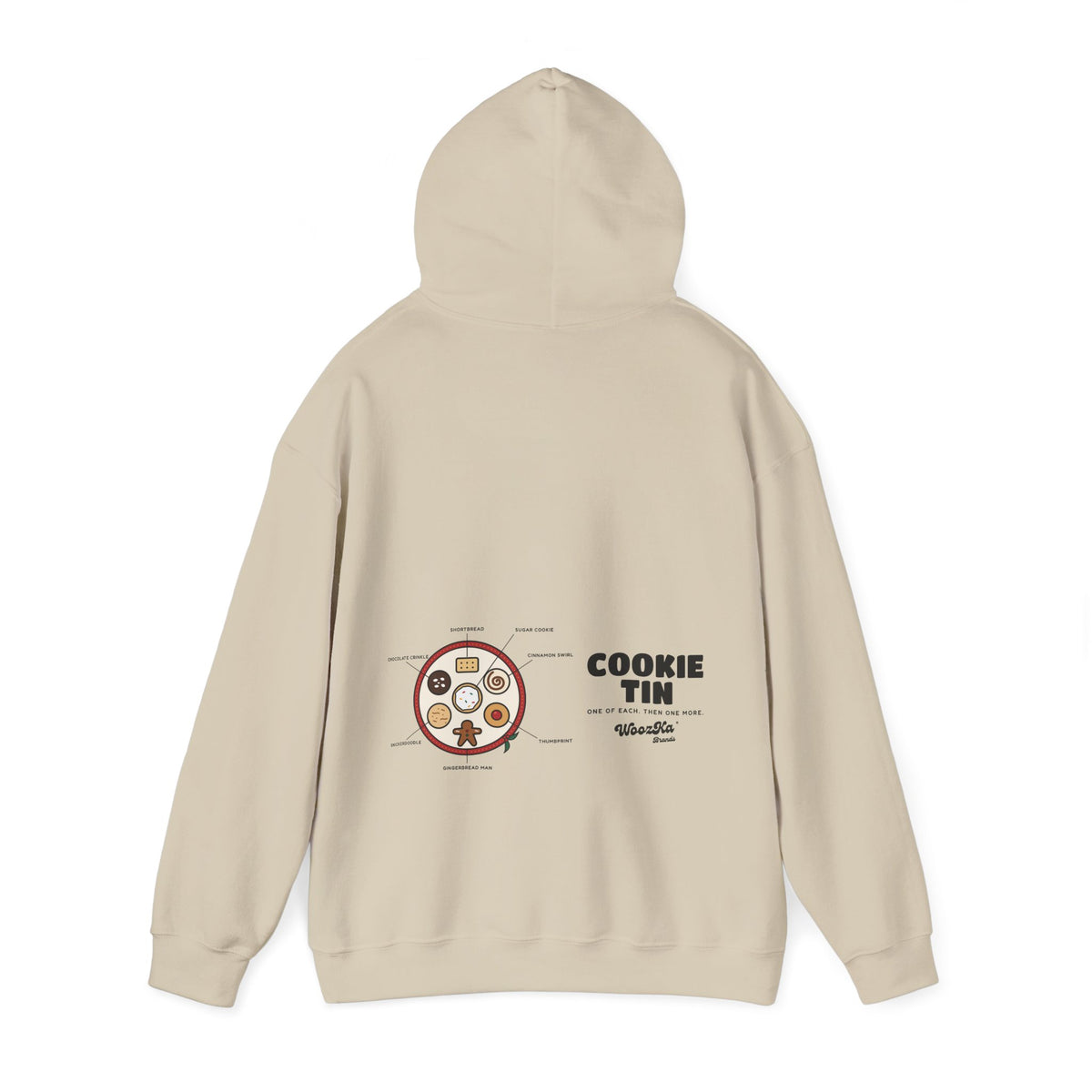 WoozKa Brands Christmas Cookie Hoodie, Holiday Baking Wide Back Print