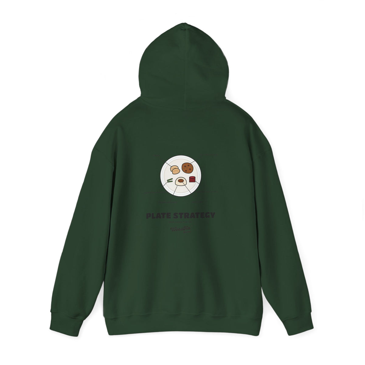 WoozKa Brands Funny Thanksgiving Hoodie, Turkey Dinner Plate Back Print
