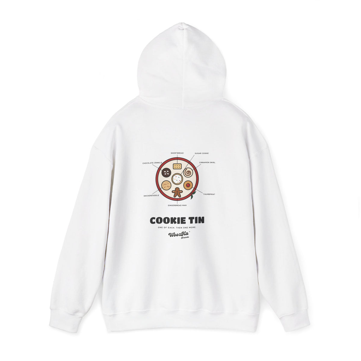 WoozKa Brands Christmas Cookie Hoodie, Holiday Baking Back Print