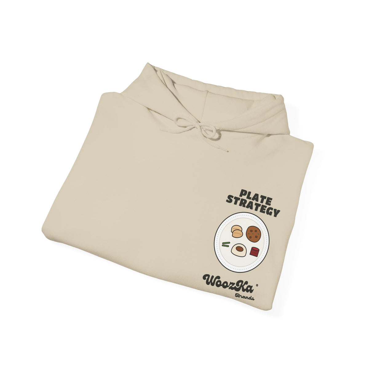 WoozKa Brands Funny Thanksgiving Hoodie, Turkey Dinner Wide Back Print