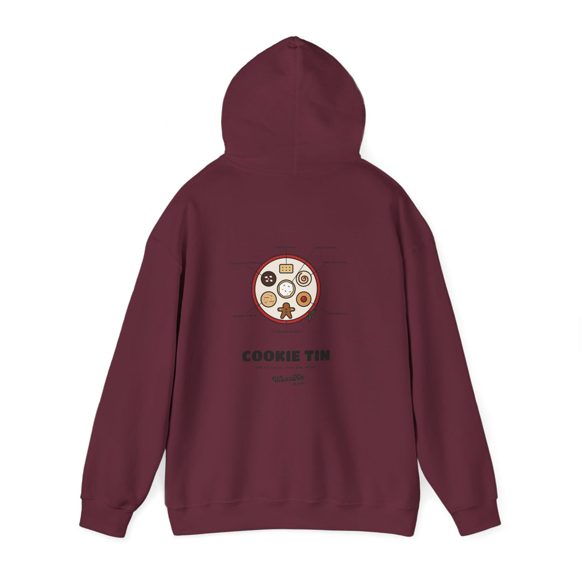 WoozKa Brands Christmas Cookie Hoodie, Holiday Baking Back Print
