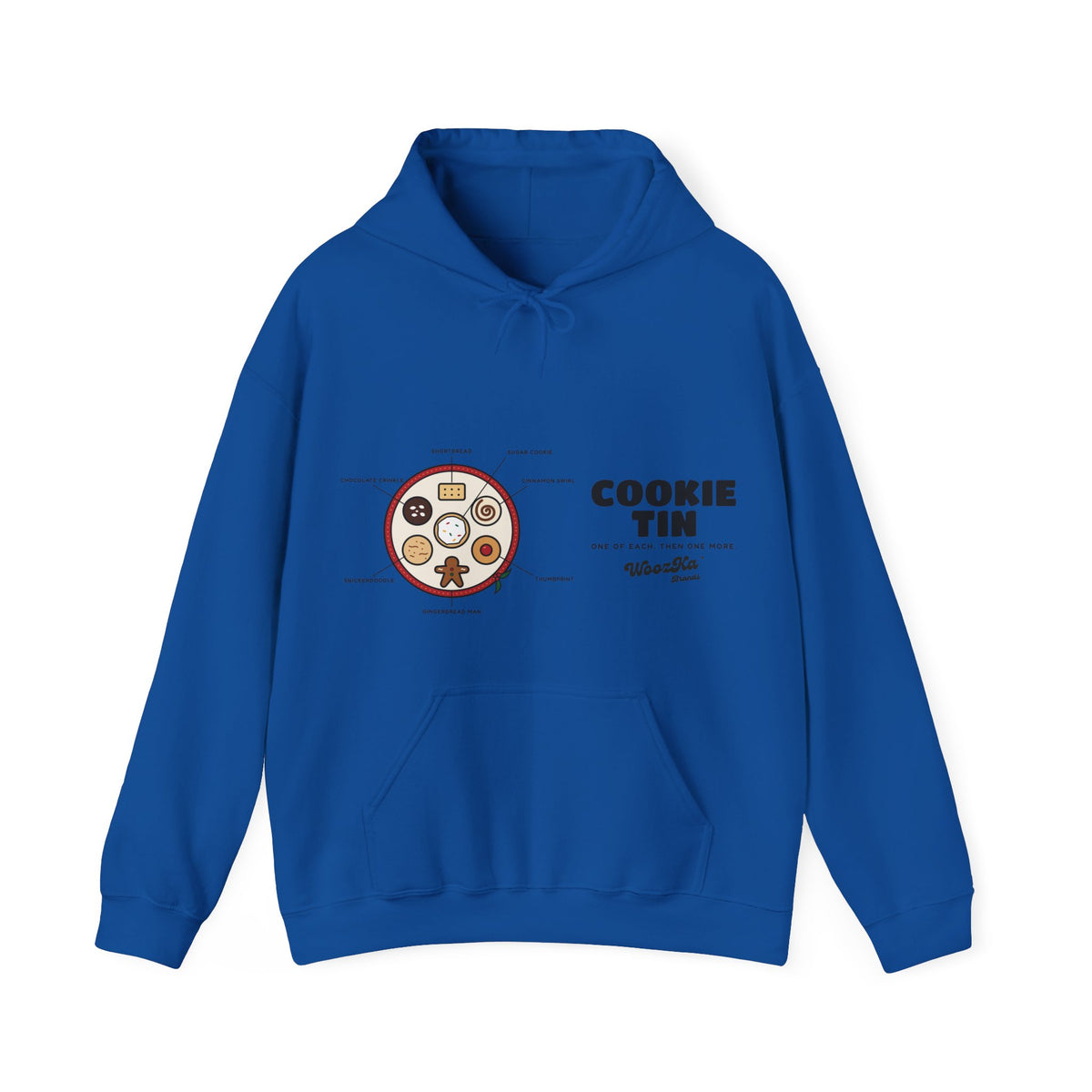 WoozKa Brands Christmas Cookie Hoodie, Holiday Baking Wide Front Print