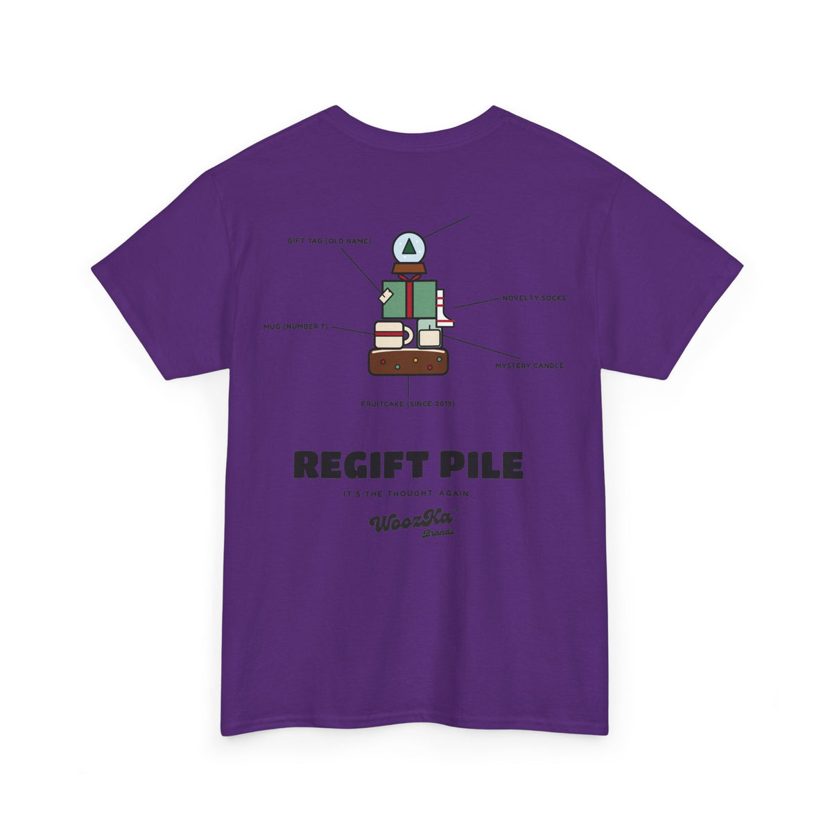 WoozKa Brands Funny Christmas T-Shirt, Regift Office Party Back Print