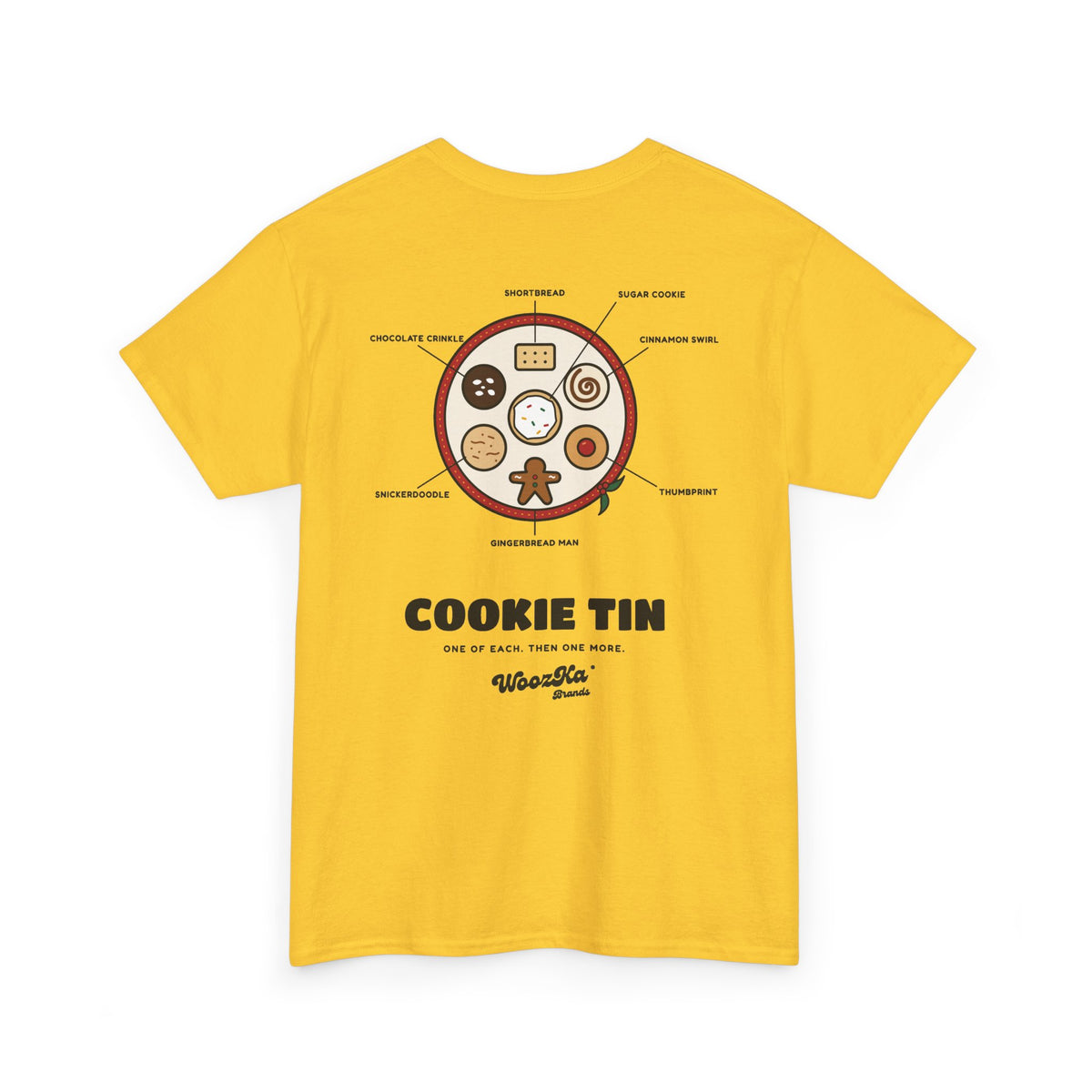 WoozKa Brands Christmas Cookie T-Shirt, Holiday Baking Back Print