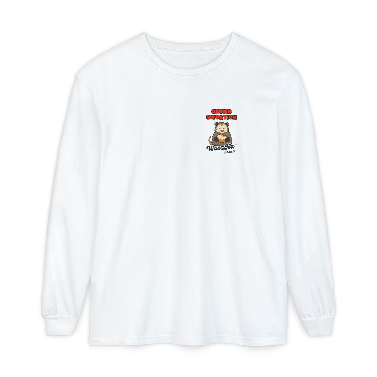 WoozKa Brands Crumb Situation Opossum Long Sleeve T-Shirt, Two-Sided