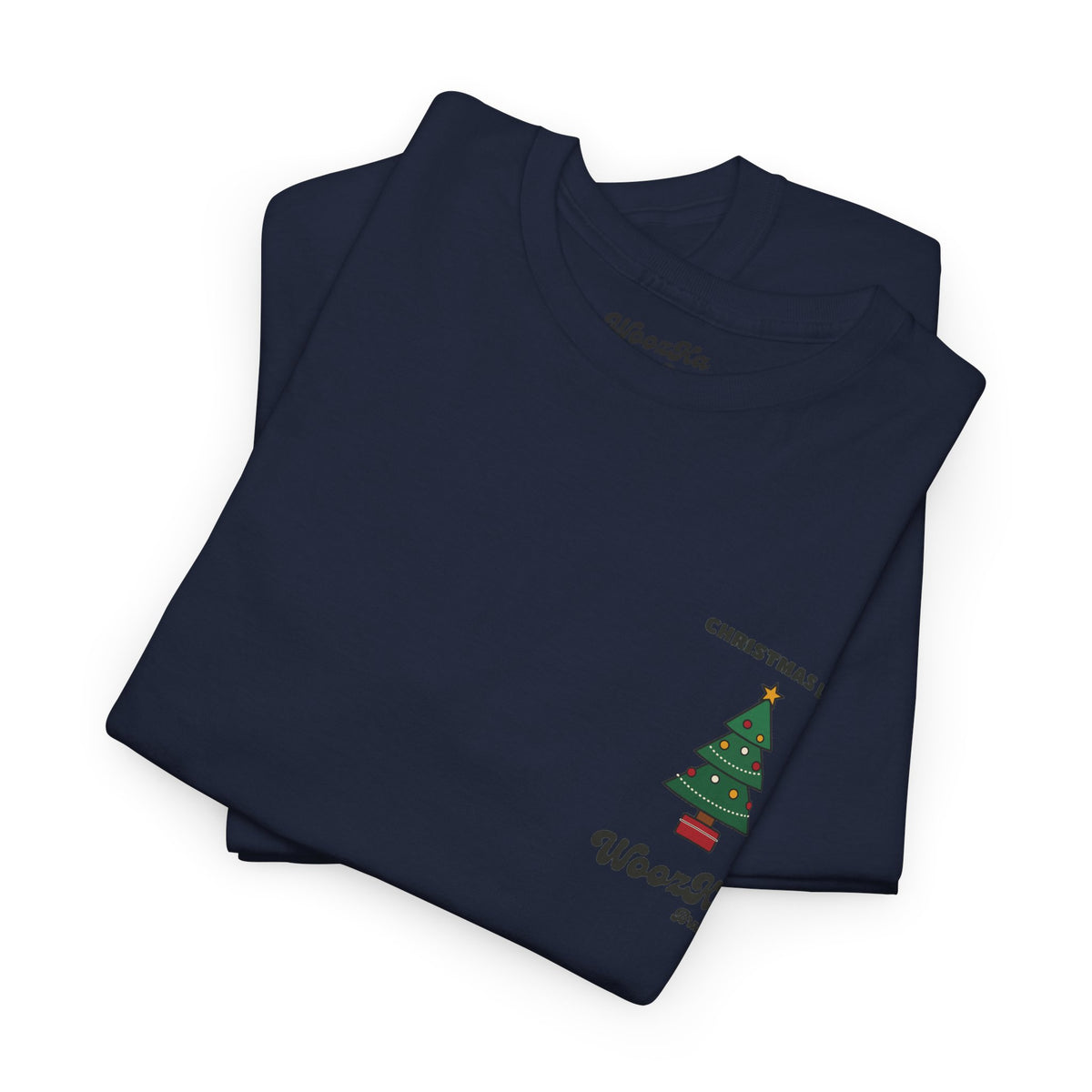 WoozKa Brands Cute Christmas Tree T-Shirt, Holiday List Back Print