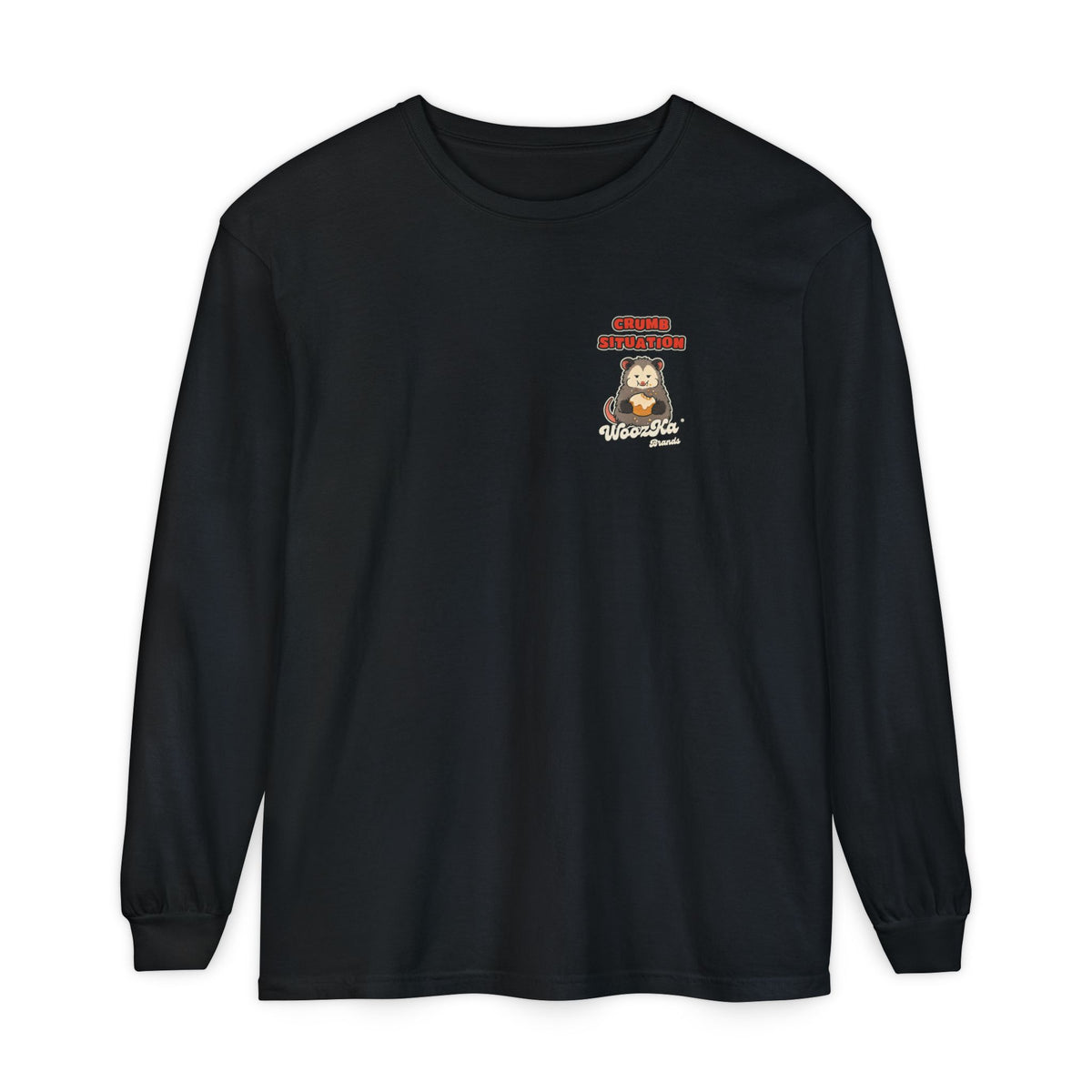 WoozKa Brands Crumb Situation Opossum Long Sleeve T-Shirt, Two-Sided