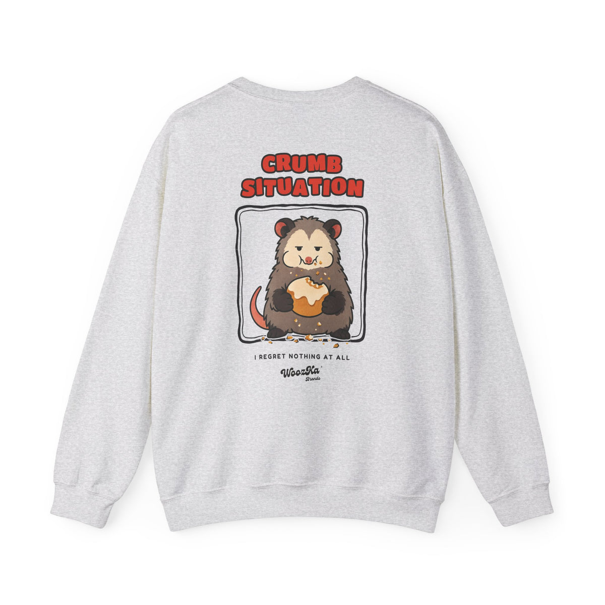 WoozKa Brands Crumb Situation Opossum Crewneck Sweatshirt, Two-Sided