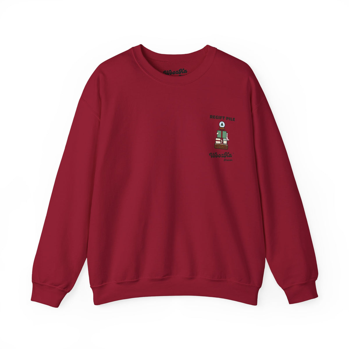 WoozKa Brands Funny Christmas Sweatshirt, Regift Office Party Back Print
