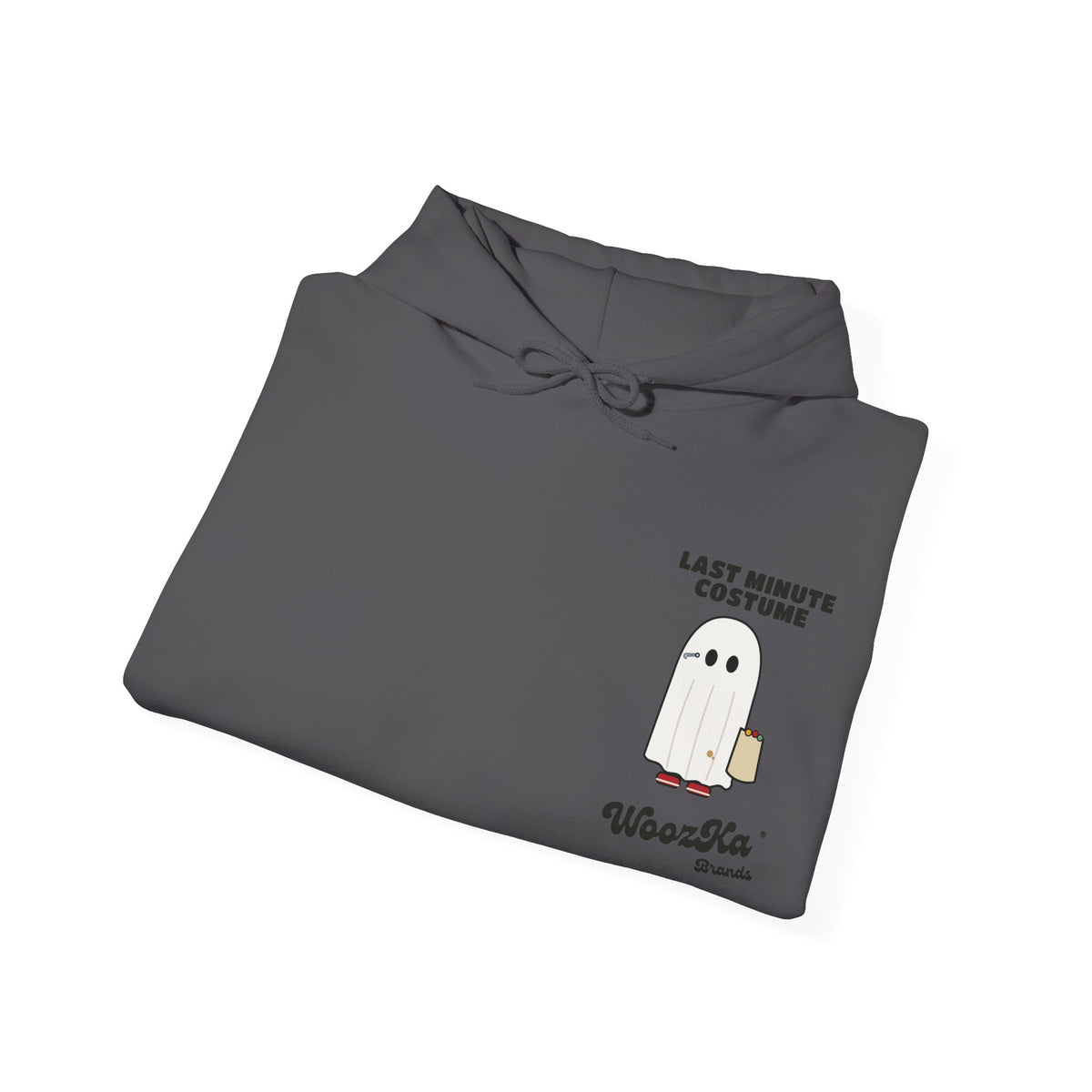 WoozKa Brands Lazy Halloween Costume Hoodie, Funny Ghost Wide Back Print
