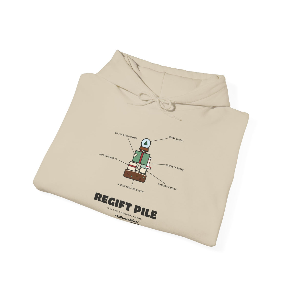 WoozKa Brands Funny Christmas Hoodie, Regift Office Party Front Print