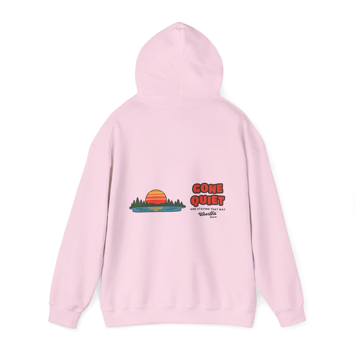 WoozKa Brands Retro Sunset Lake Hoodie, Nature Outdoors Wide Back Print