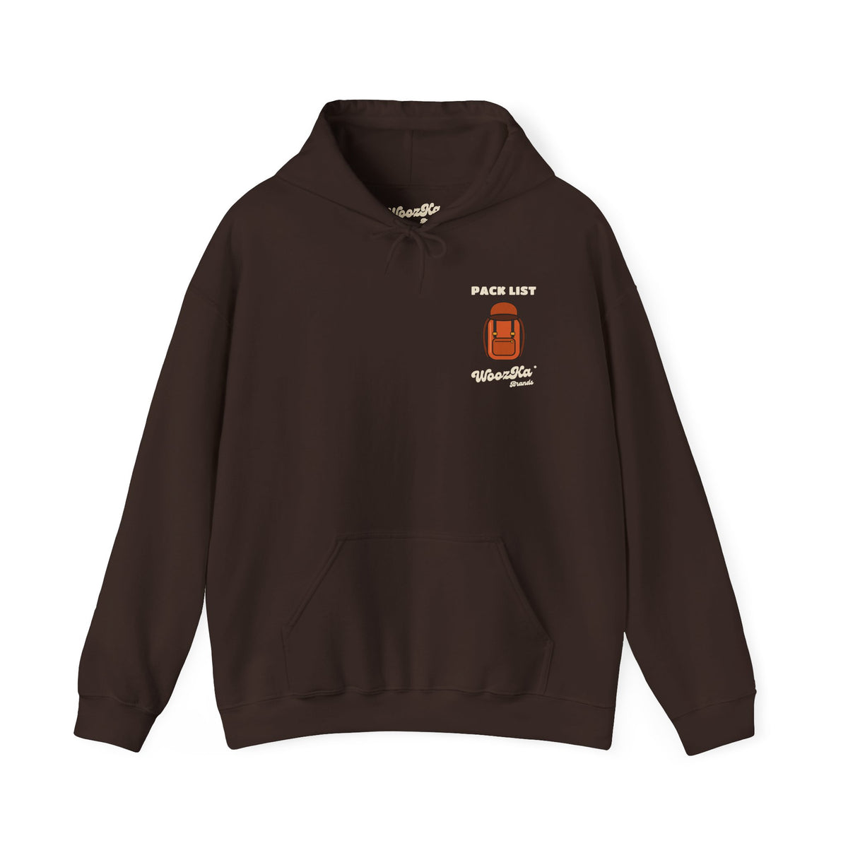 WoozKa Brands Hiking Hoodie, Backpacking Gear List Back Print