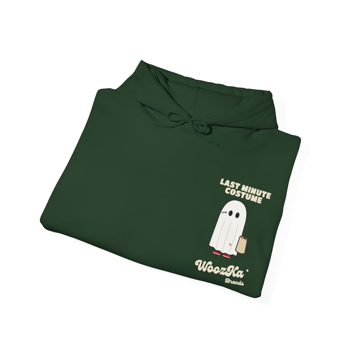 WoozKa Brands Lazy Halloween Costume Hoodie, Funny Ghost Sheet Back Print