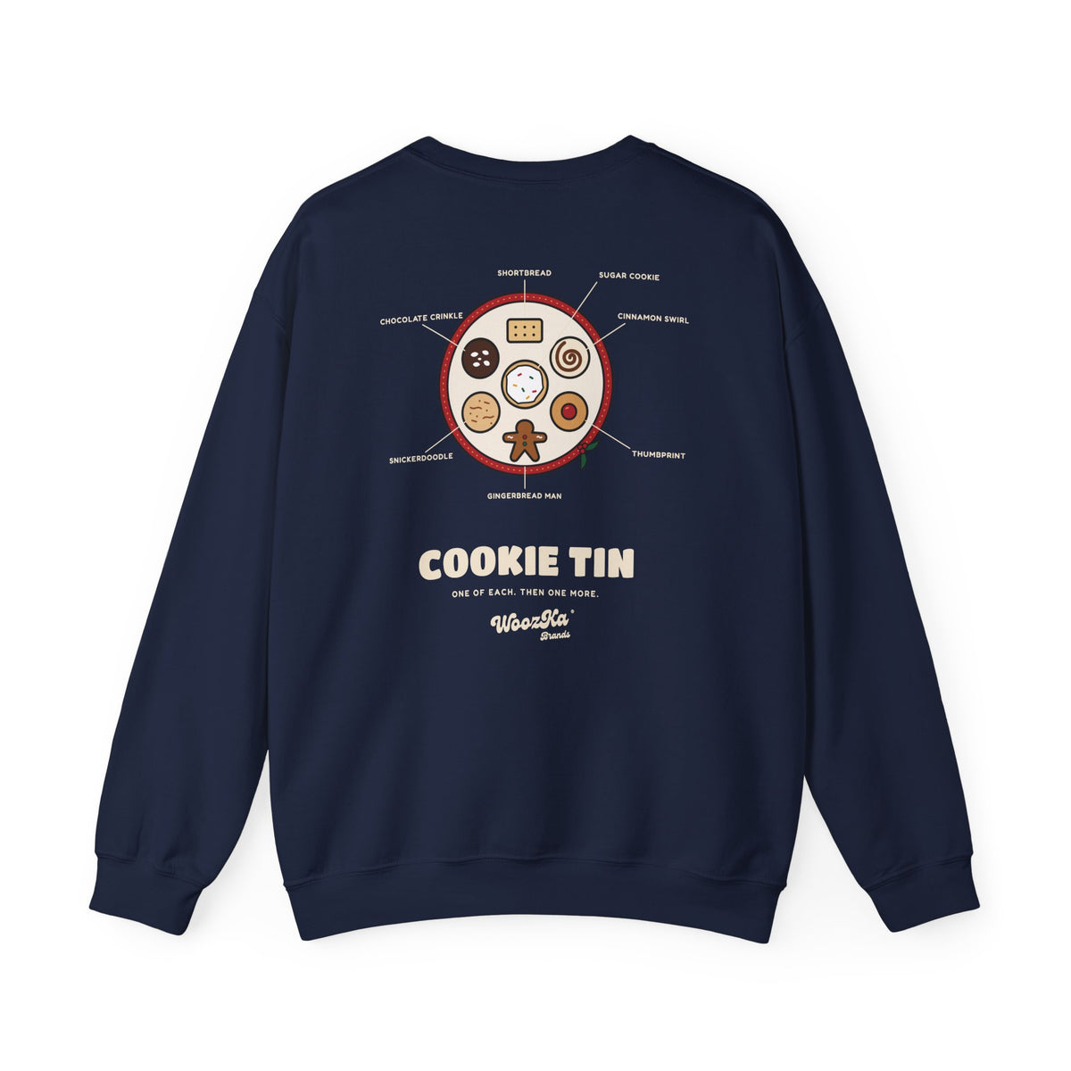 WoozKa Brands Christmas Cookie Sweatshirt, Holiday Baking Back Print