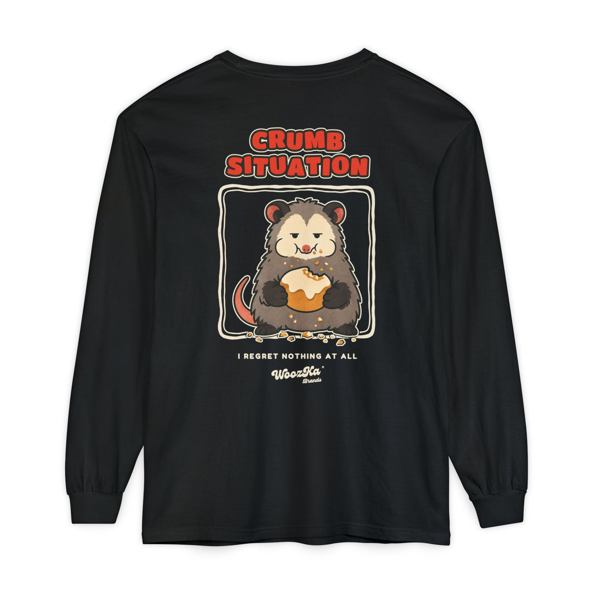 WoozKa Brands Crumb Situation Opossum Long Sleeve T-Shirt, Two-Sided