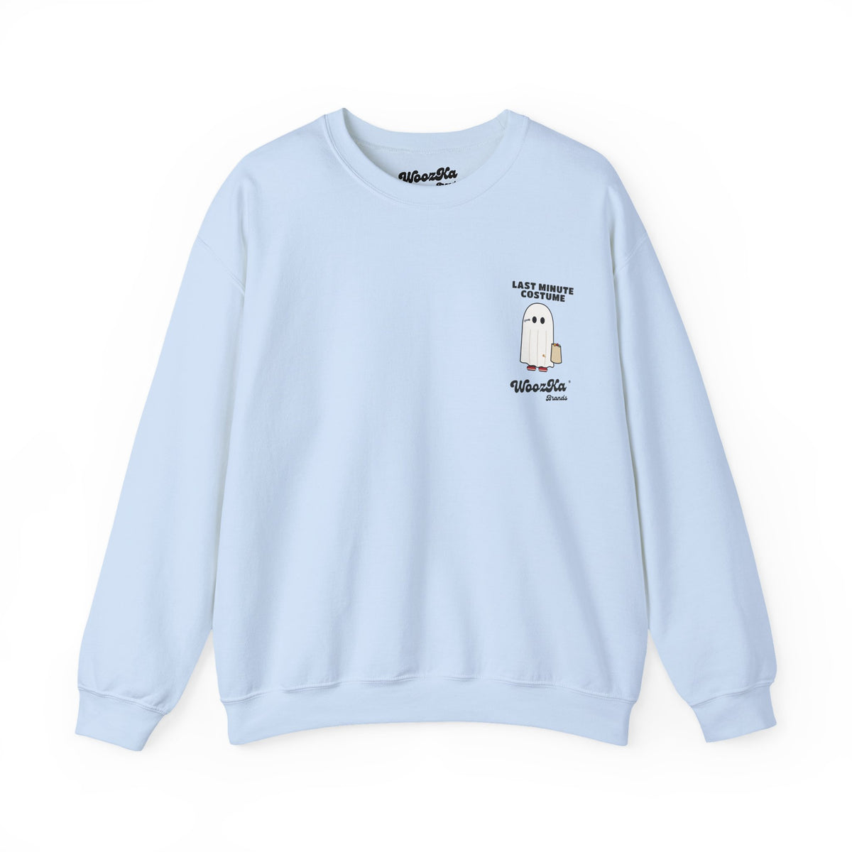 WoozKa Brands Lazy Halloween Costume Sweatshirt, Funny Ghost Back Print