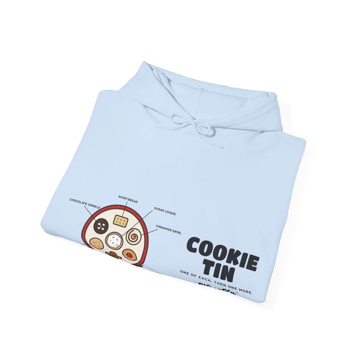 WoozKa Brands Christmas Cookie Hoodie, Holiday Baking Wide Front Print