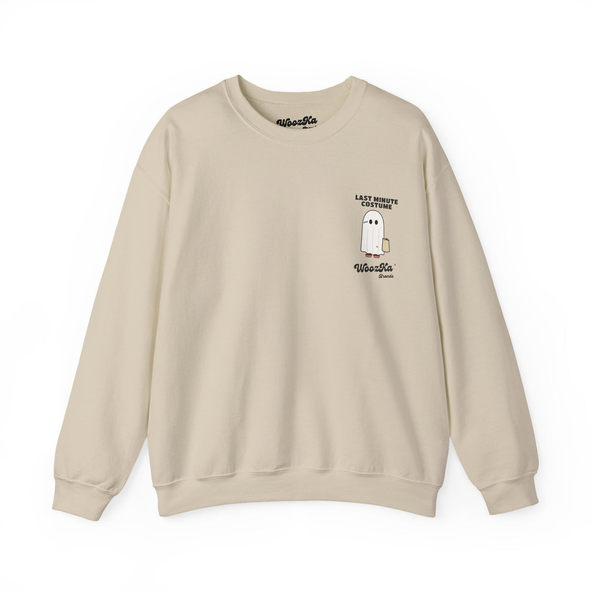 WoozKa Brands Lazy Halloween Costume Sweatshirt, Funny Ghost Back Print