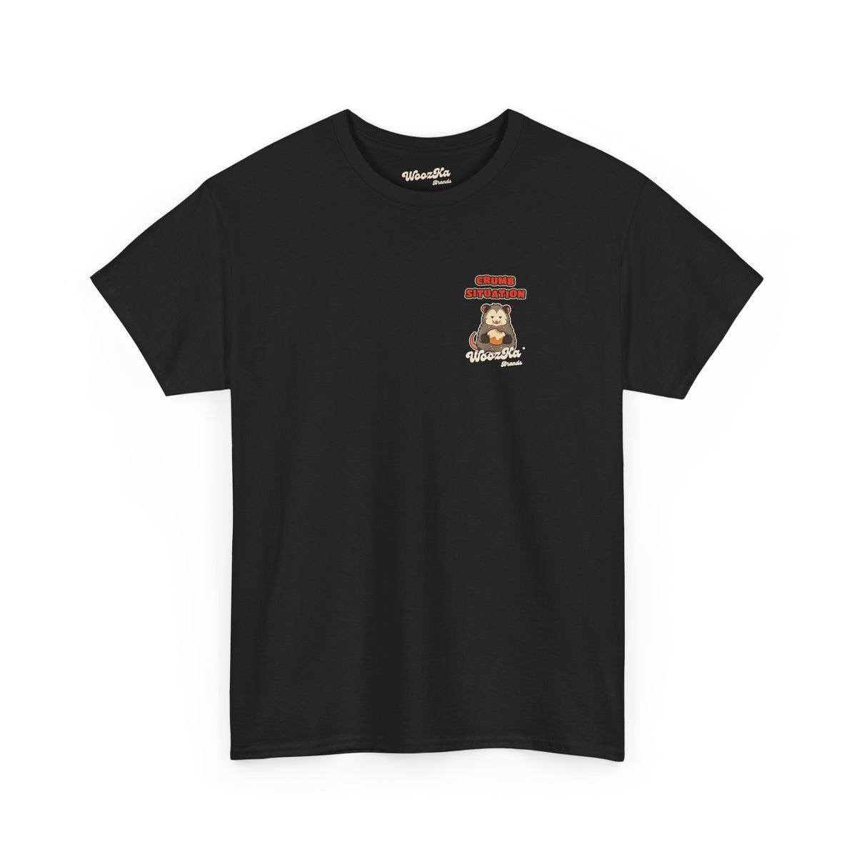 WoozKa Brands Crumb Situation Opossum Heavy Cotton T-Shirt, Two-Sided
