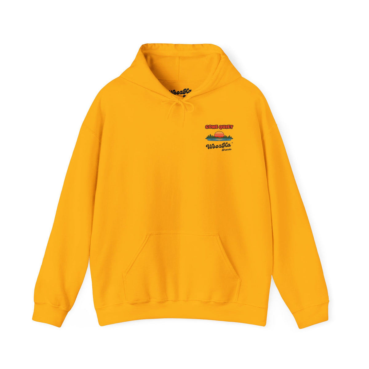 WoozKa Brands Retro Sunset Lake Hoodie, Nature Outdoors Wide Back Print