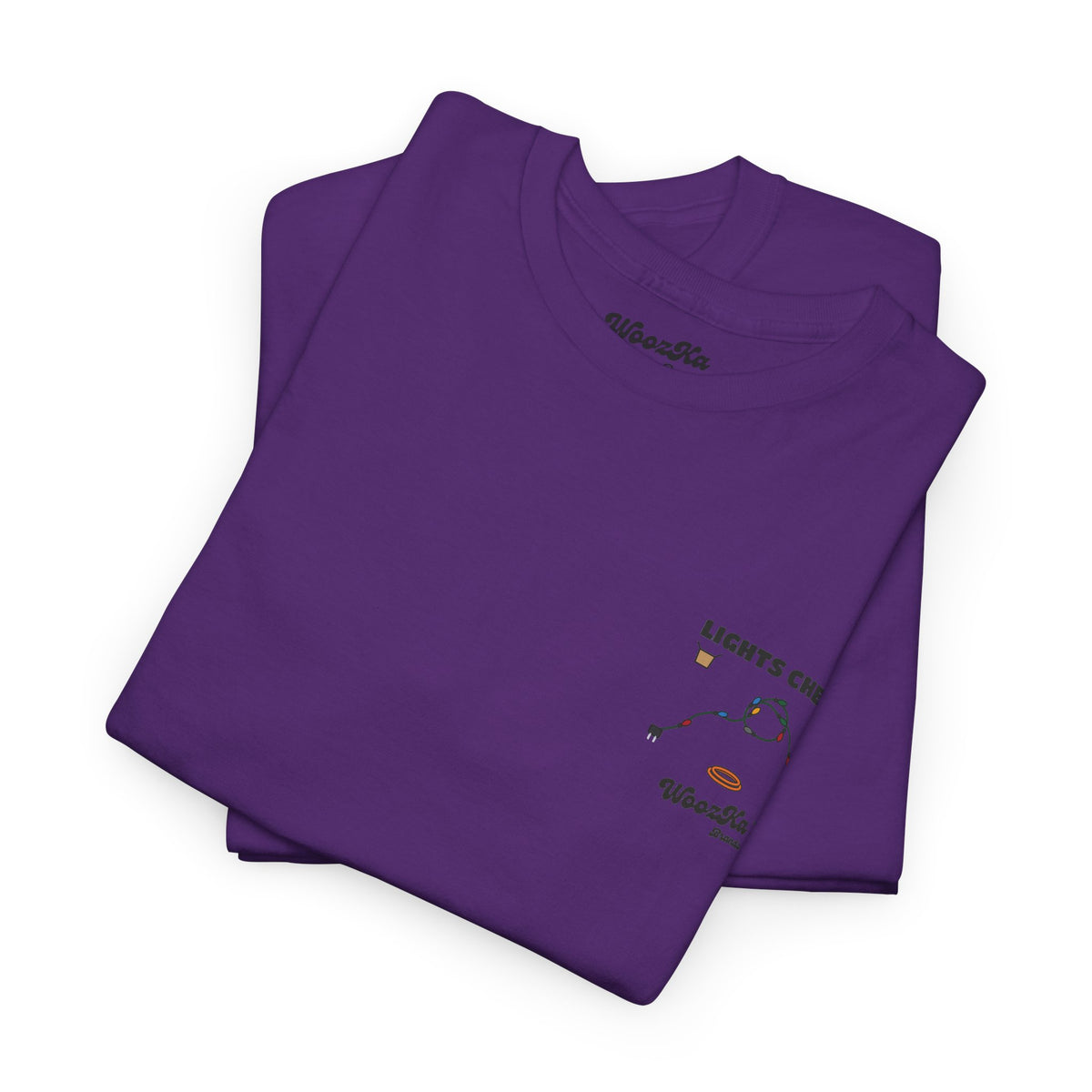 WoozKa Brands Christmas Lights T-Shirt, Funny Holiday Decorating Back Print