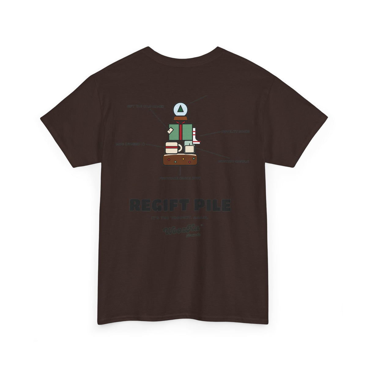 WoozKa Brands Funny Christmas T-Shirt, Regift Office Party Back Print