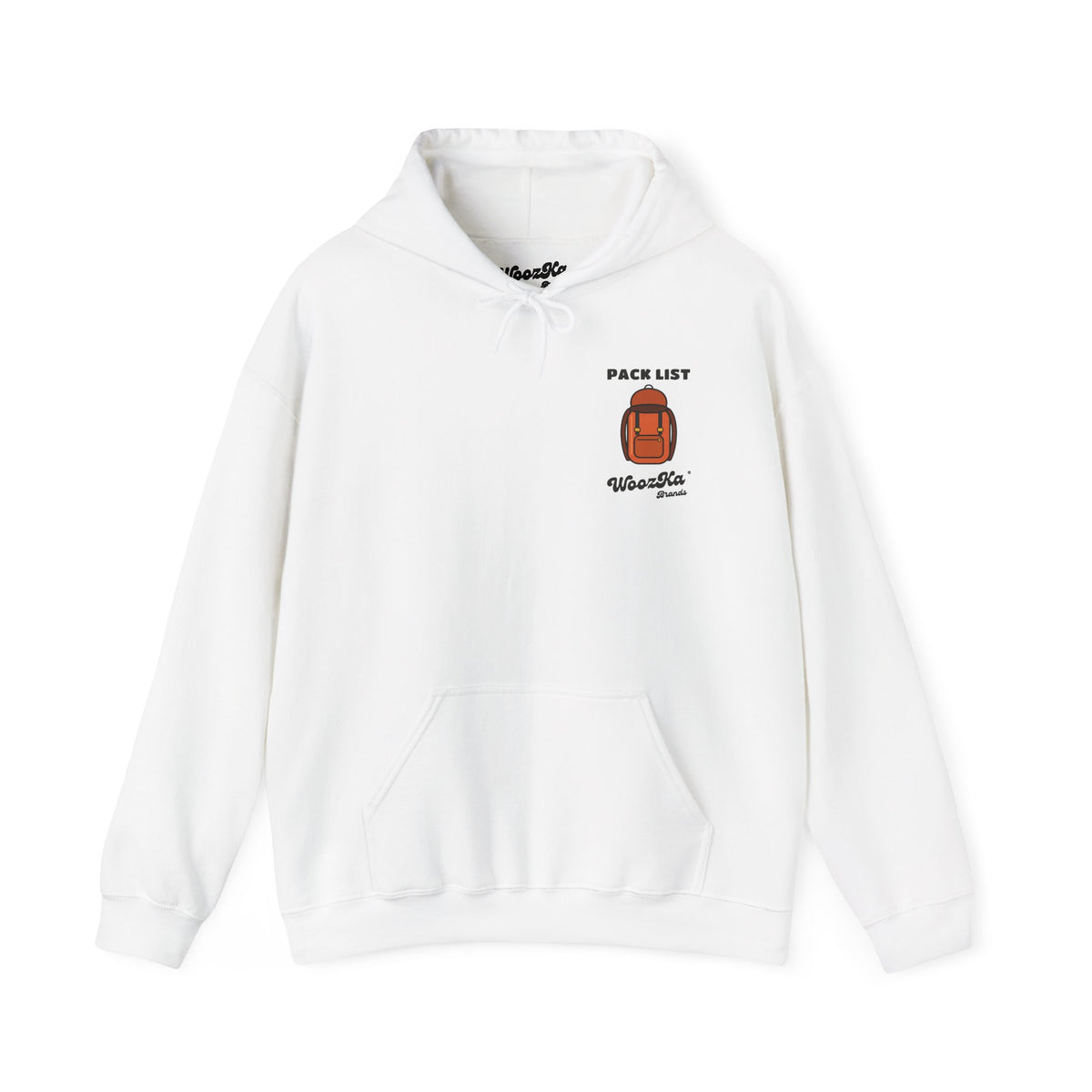 WoozKa Brands Hiking Hoodie, Backpacking Gear List Back Print