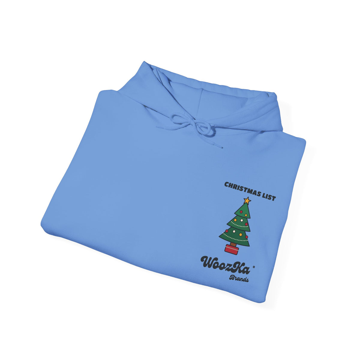 WoozKa Brands Cute Christmas Tree Hoodie, Holiday List Back Print