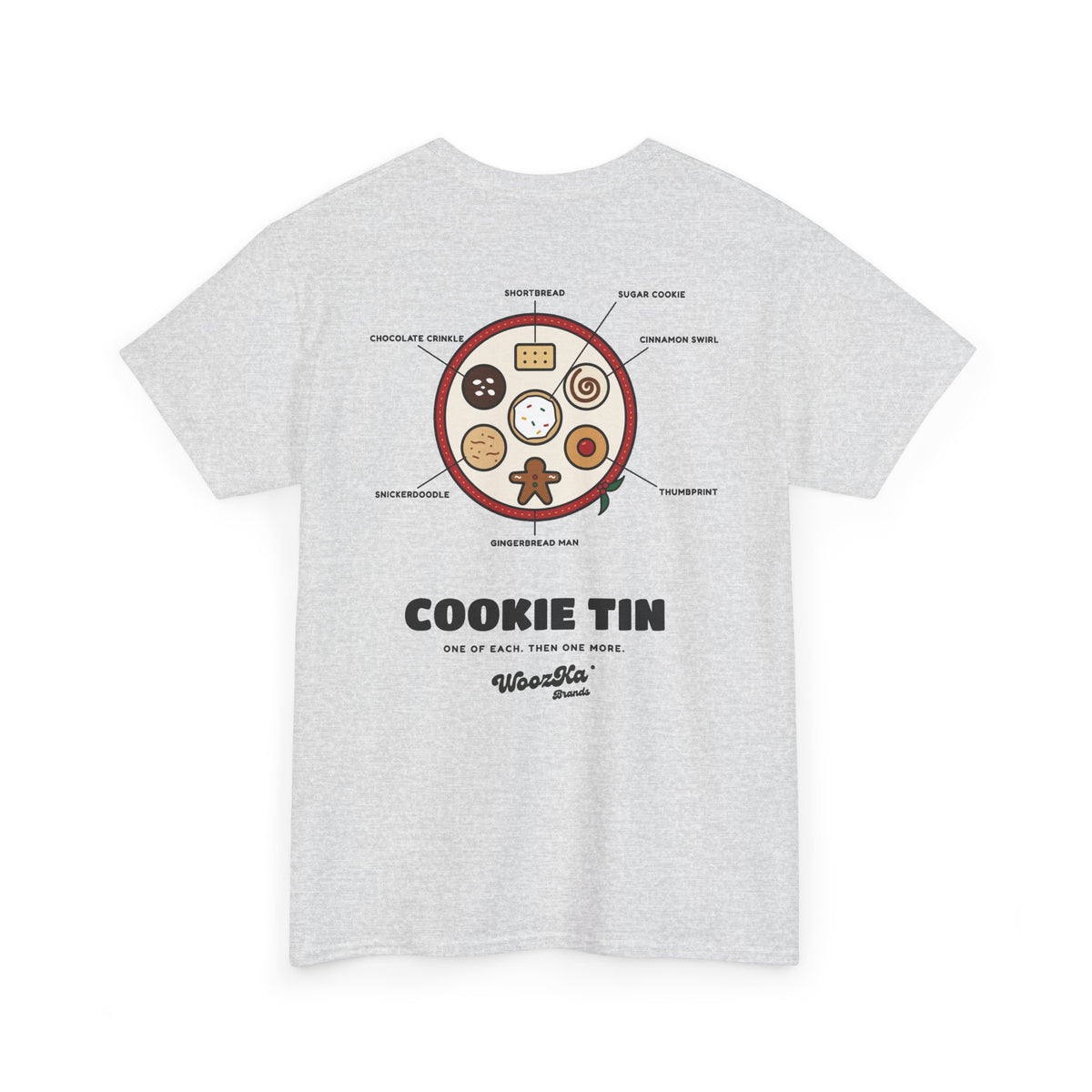 WoozKa Brands Christmas Cookie T-Shirt, Holiday Baking Back Print