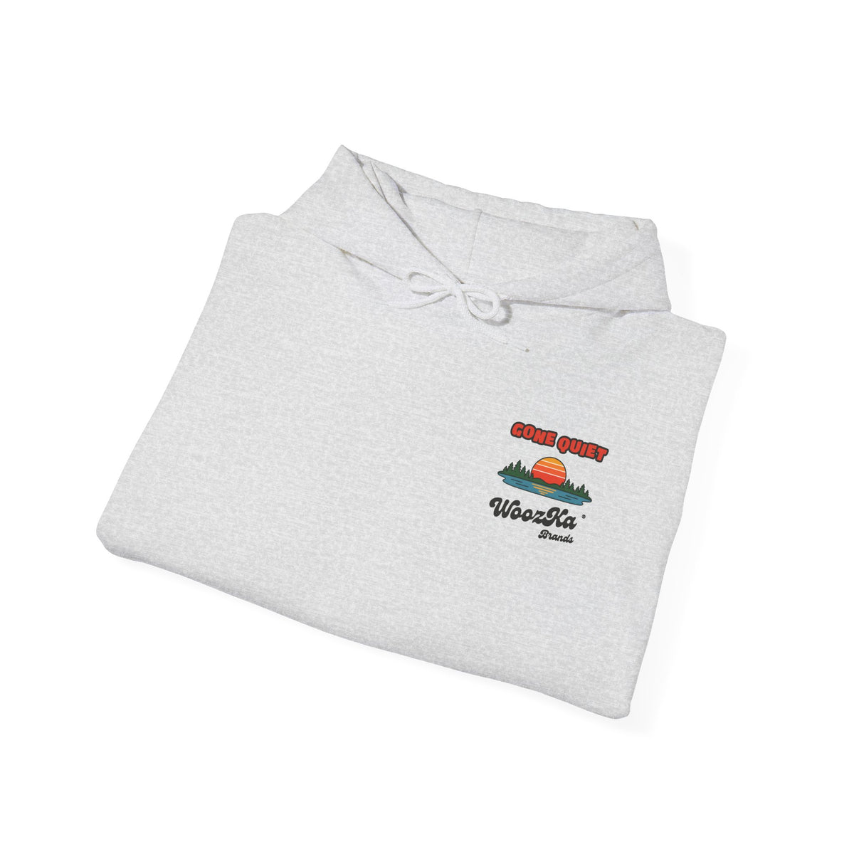 WoozKa Brands Retro Sunset Lake Hoodie, Nature Outdoors Wide Back Print