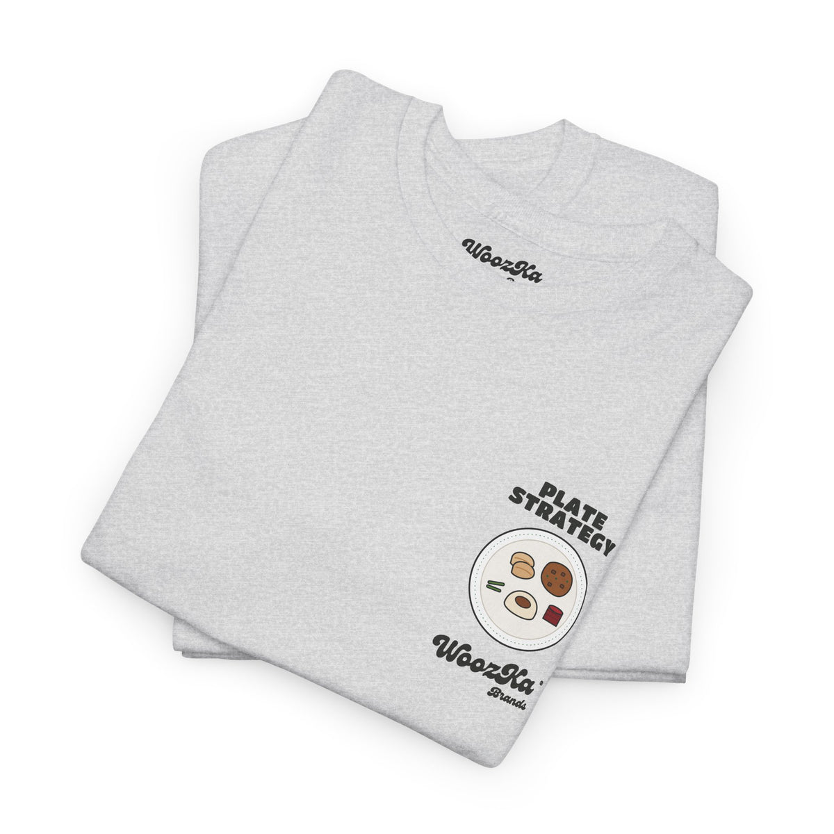 WoozKa Brands Funny Thanksgiving T-Shirt, Turkey Dinner Plate Back Print