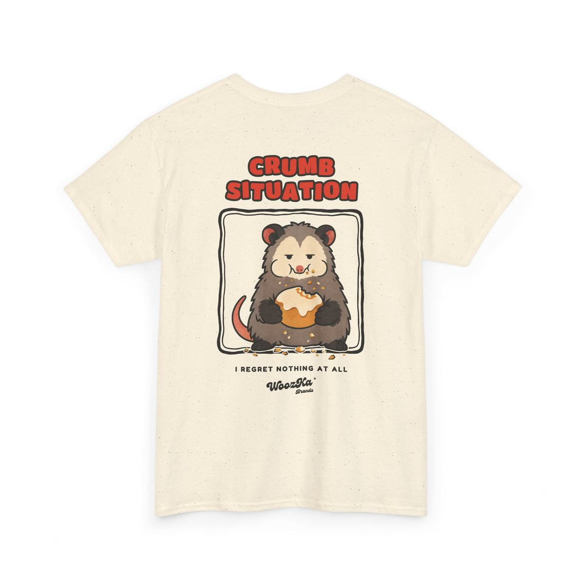 WoozKa Brands Crumb Situation Opossum Heavy Cotton T-Shirt, Two-Sided