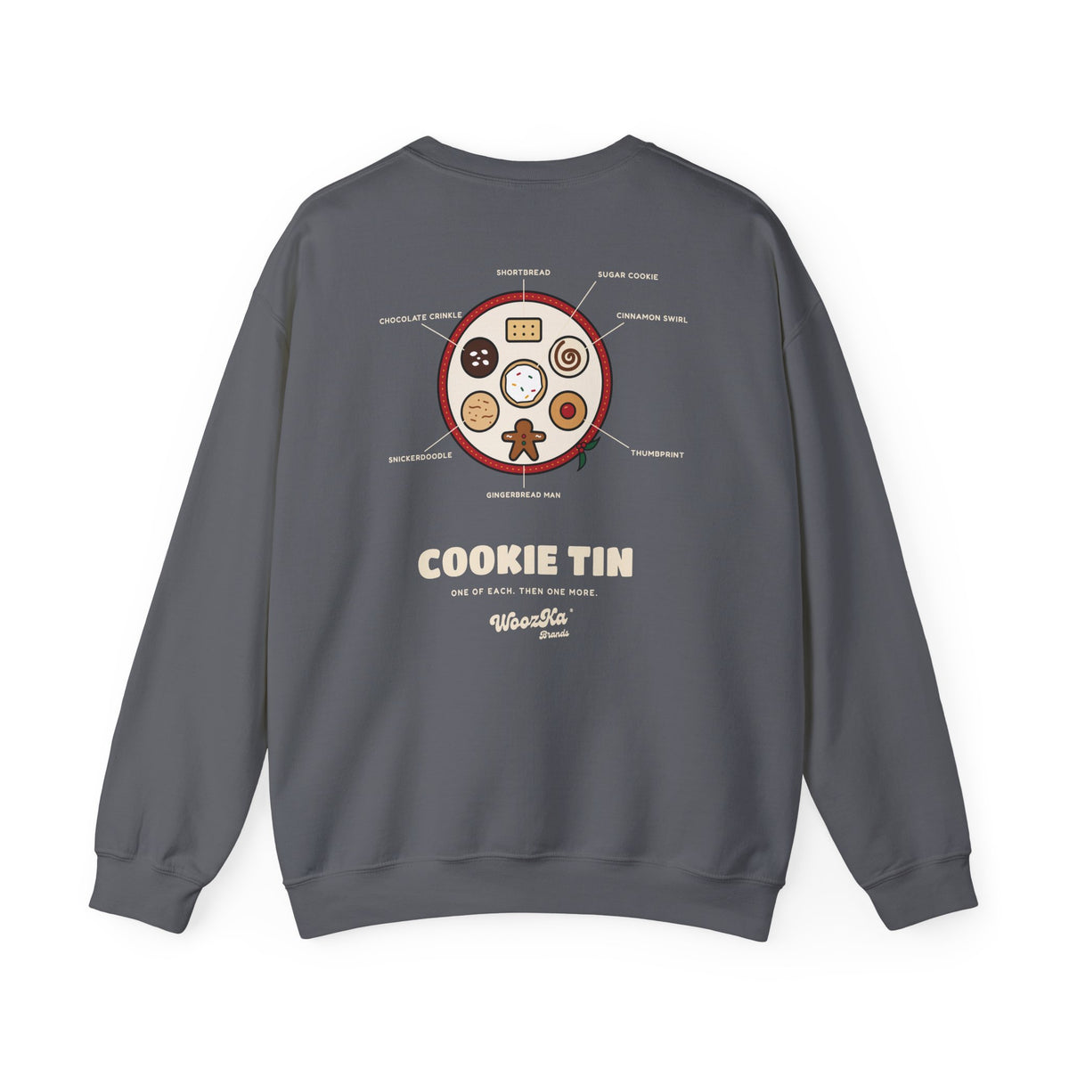 WoozKa Brands Christmas Cookie Sweatshirt, Holiday Baking Back Print