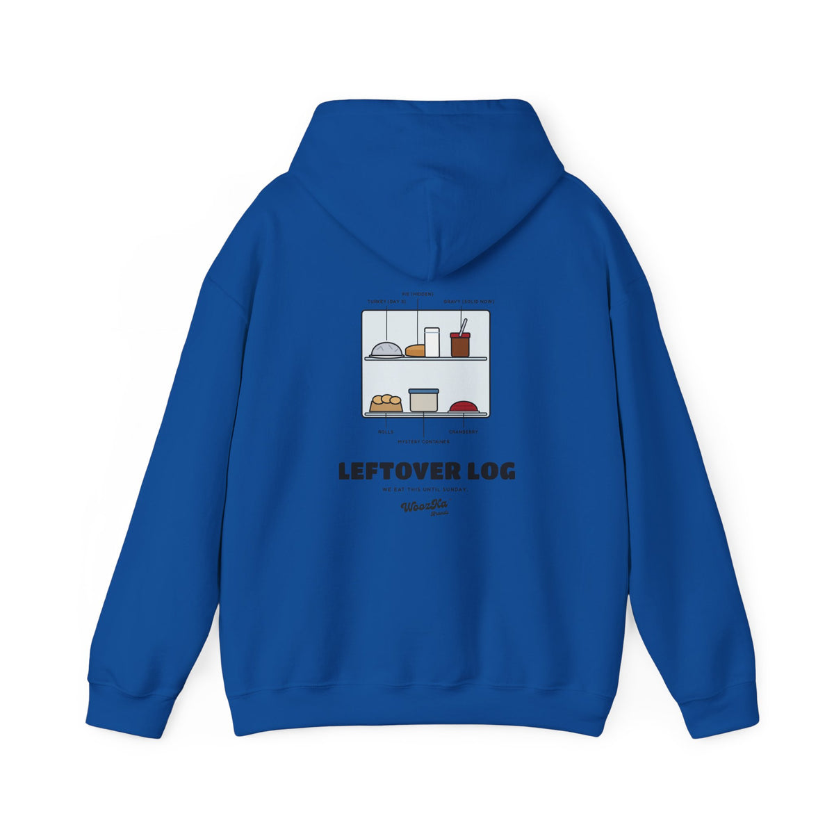 WoozKa Brands Funny Thanksgiving Leftovers Hoodie, Turkey Pie Back Print