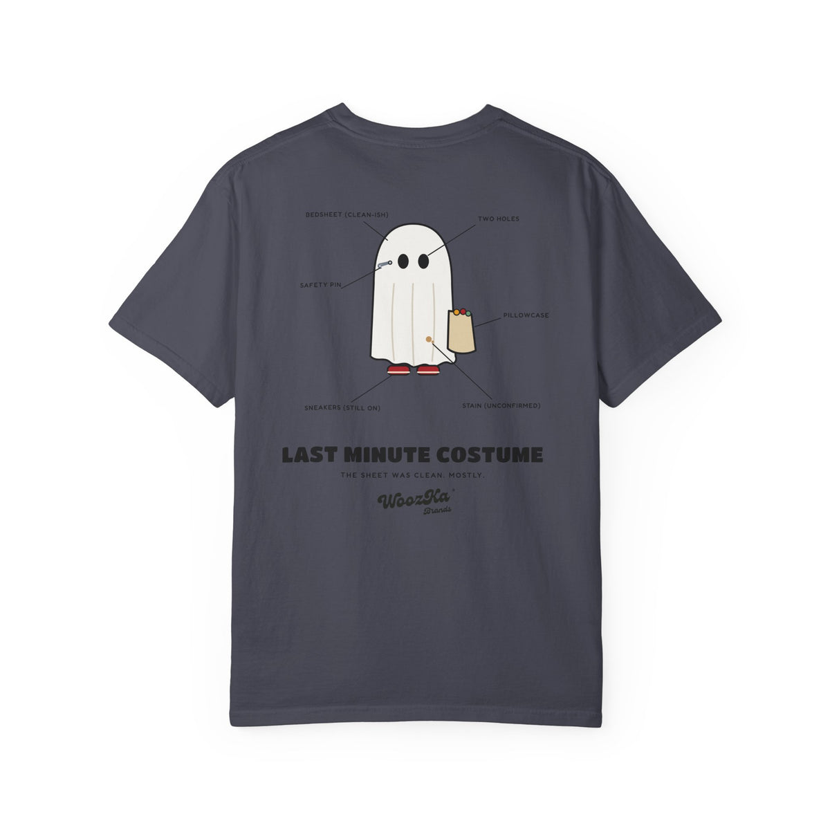 WoozKa Brands Lazy Halloween Costume Heavyweight Tee, Back Print
