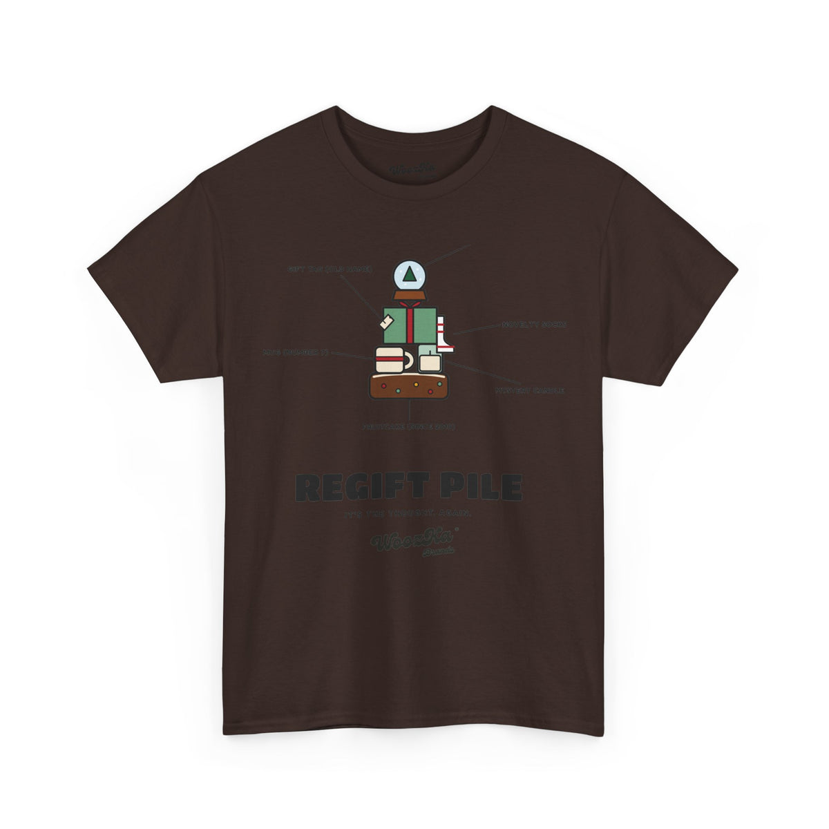 WoozKa Brands Funny Christmas T-Shirt, Regift Office Party Front Print