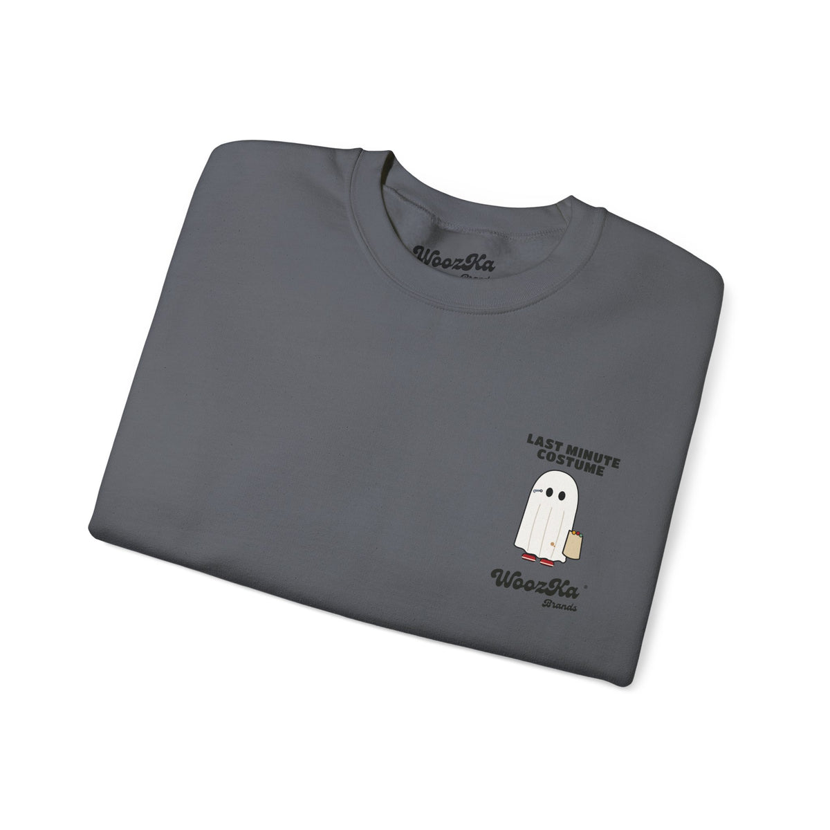 WoozKa Brands Lazy Halloween Costume Sweatshirt, Funny Ghost Back Print
