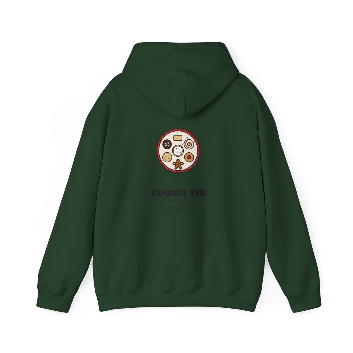 WoozKa Brands Christmas Cookie Hoodie, Holiday Baking Back Print