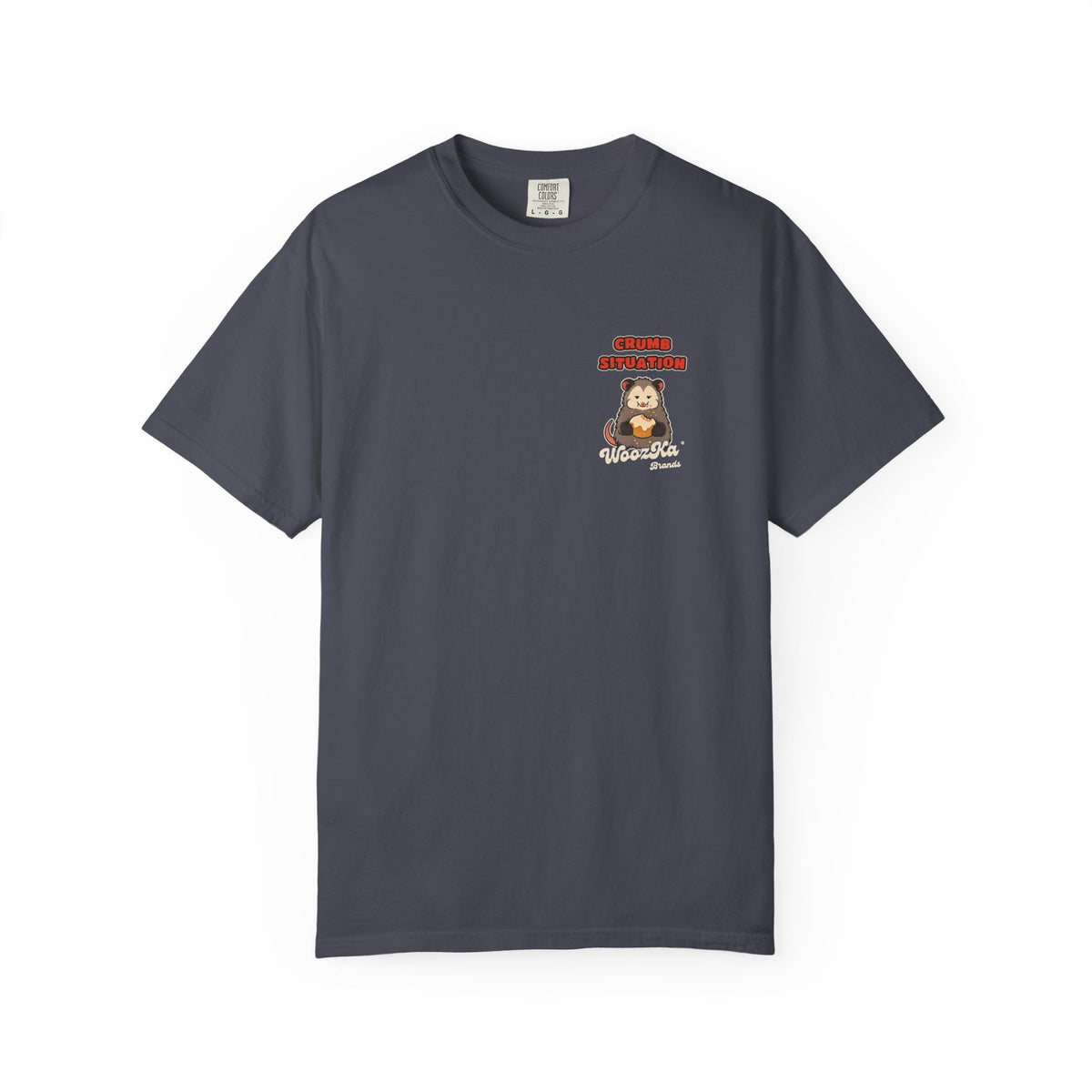 WoozKa Brands Crumb Situation Opossum Garment-Dyed T-Shirt, Two-Sided