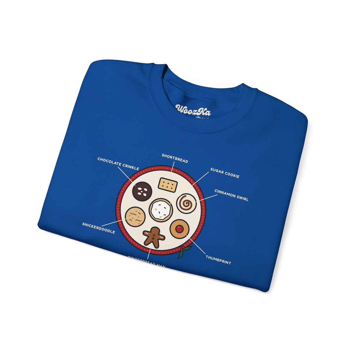 WoozKa Brands Christmas Cookie Sweatshirt, Holiday Baking Front Print