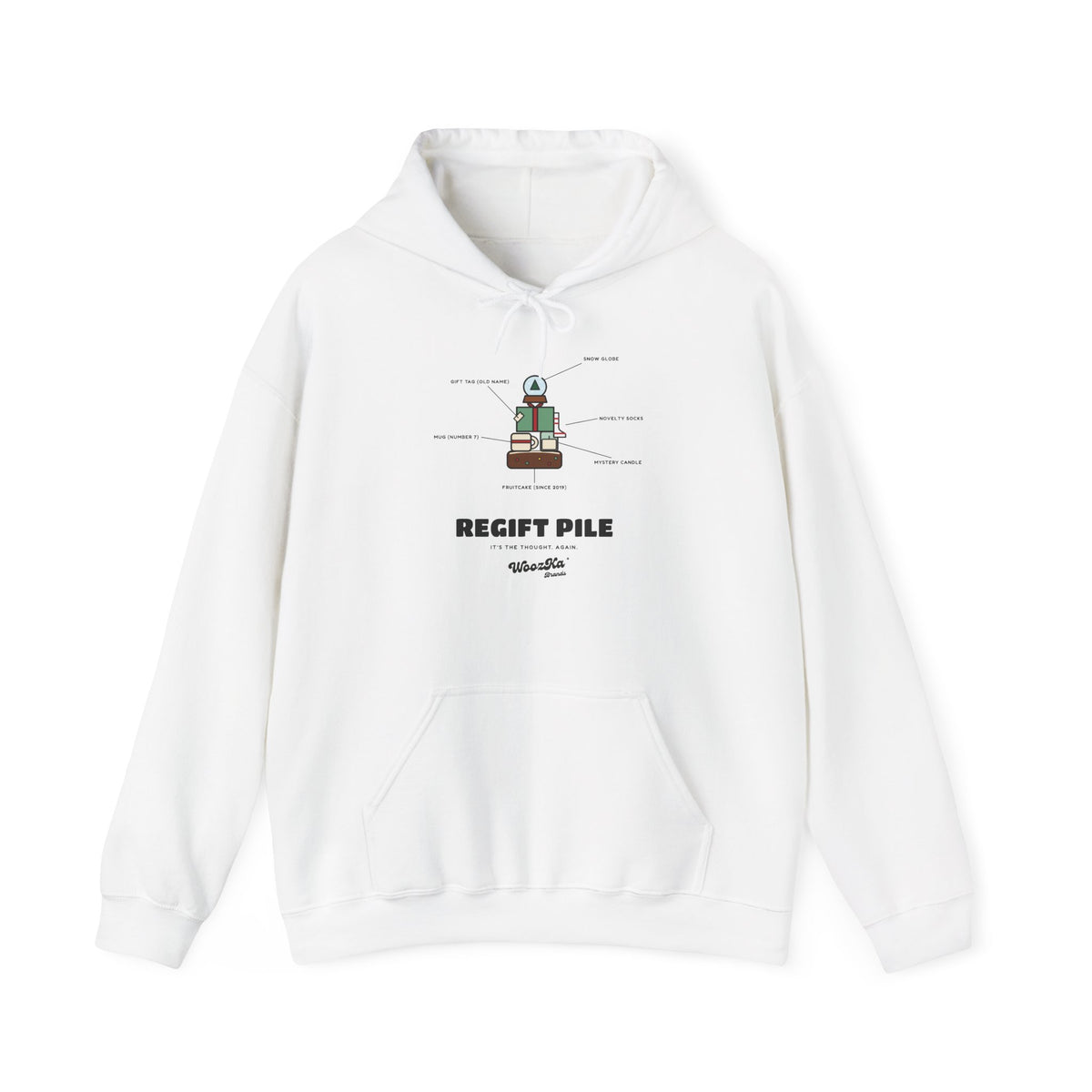 WoozKa Brands Funny Christmas Hoodie, Regift Office Party Front Print