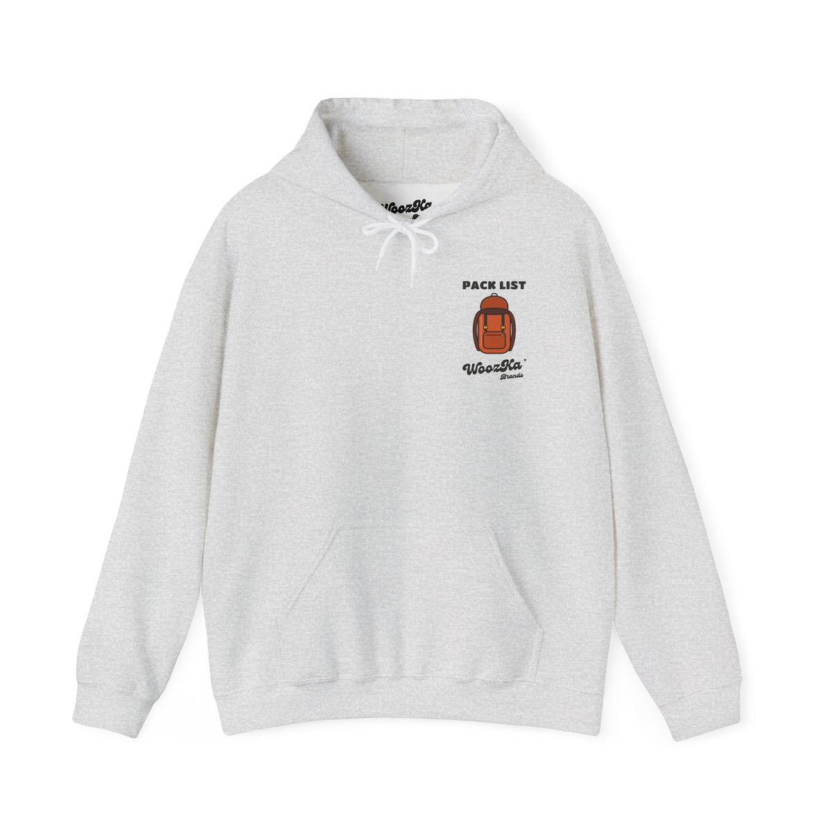 WoozKa Brands Hiking Hoodie, Backpacking Gear List Back Print