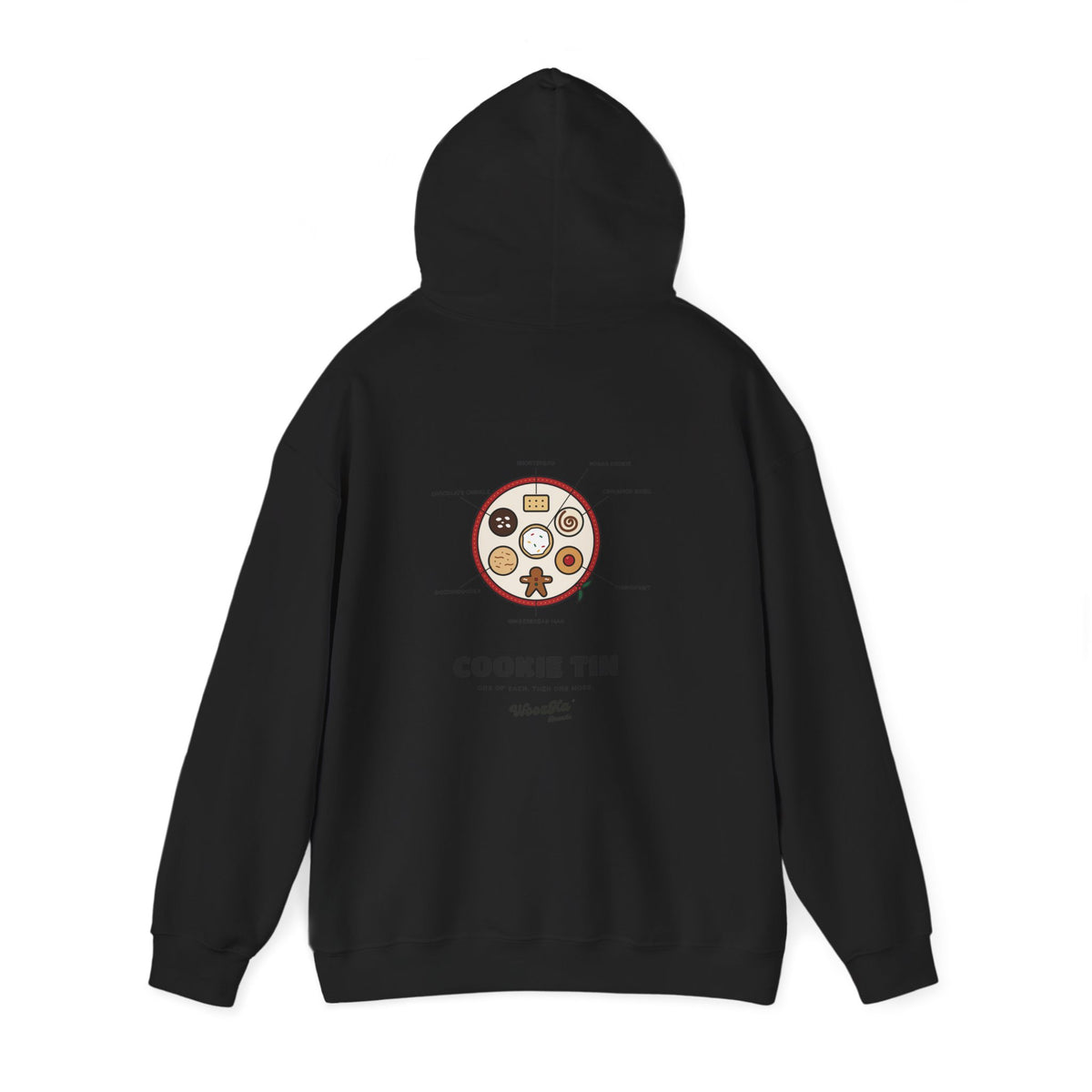 WoozKa Brands Christmas Cookie Hoodie, Holiday Baking Back Print