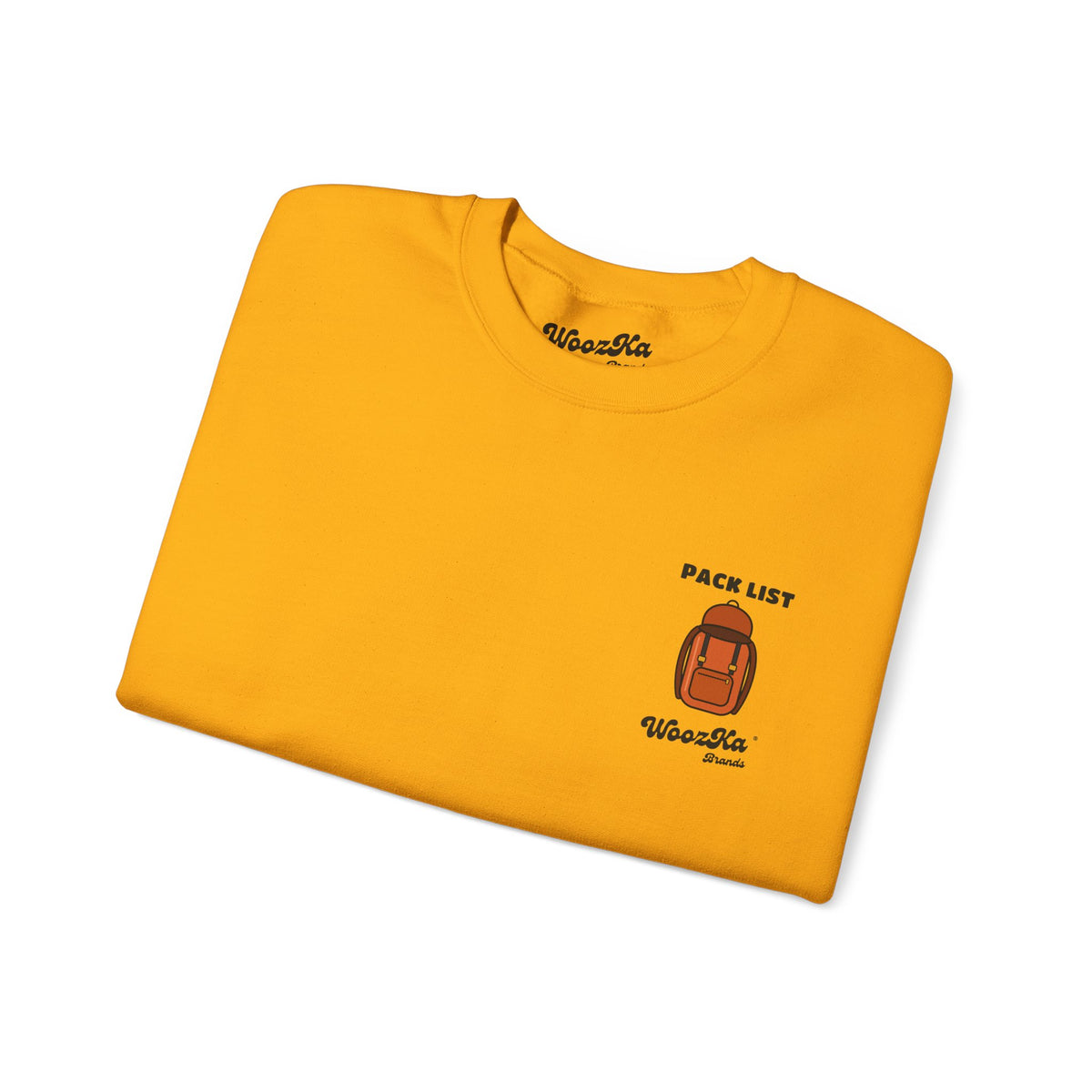 WoozKa Brands Hiking Sweatshirt, Backpacking Gear List Back Print