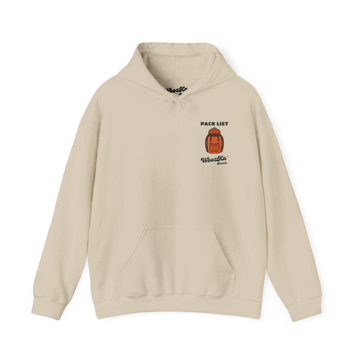 WoozKa Brands Hiking Hoodie, Backpacking Gear List Wide Back Print