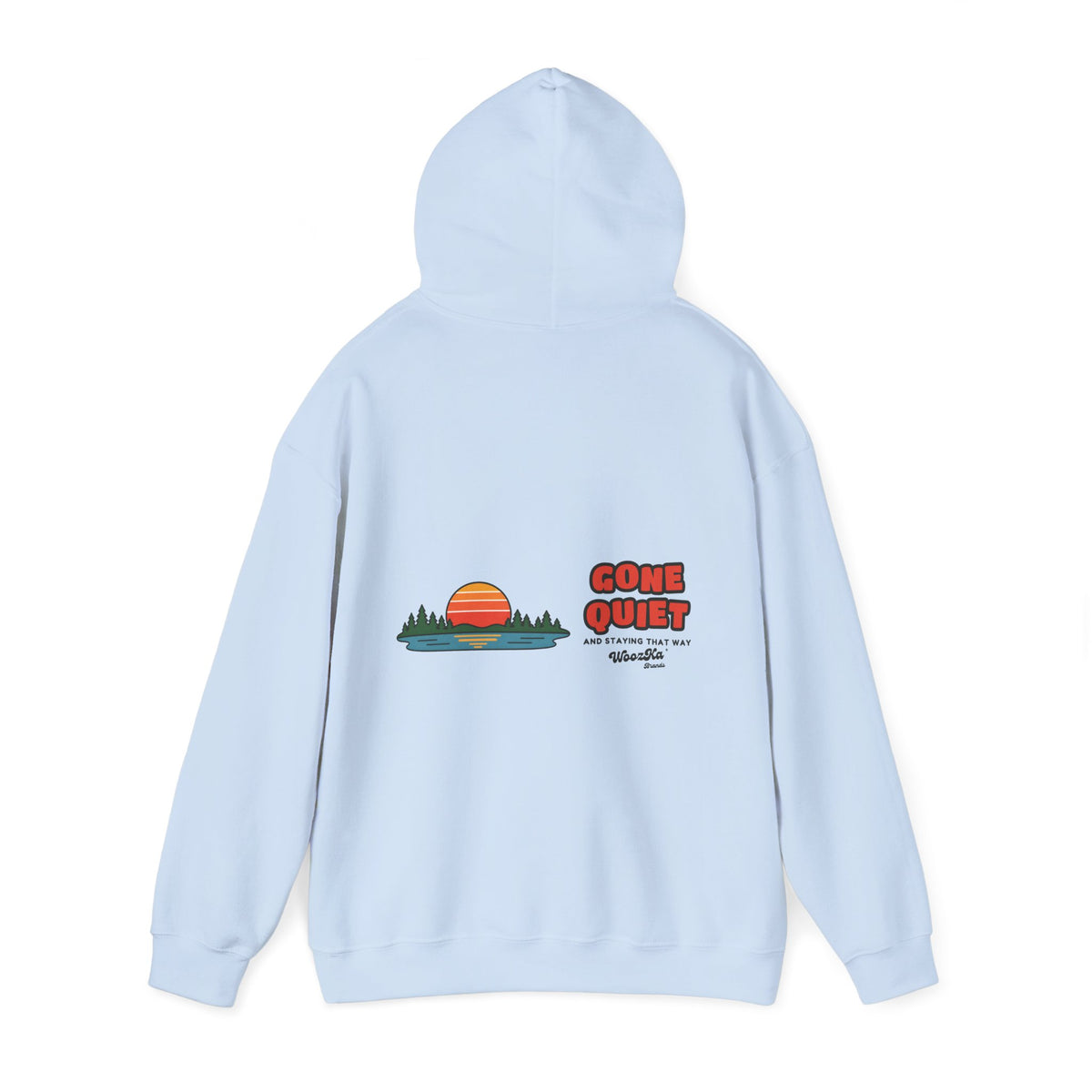 WoozKa Brands Retro Sunset Lake Hoodie, Nature Outdoors Wide Back Print